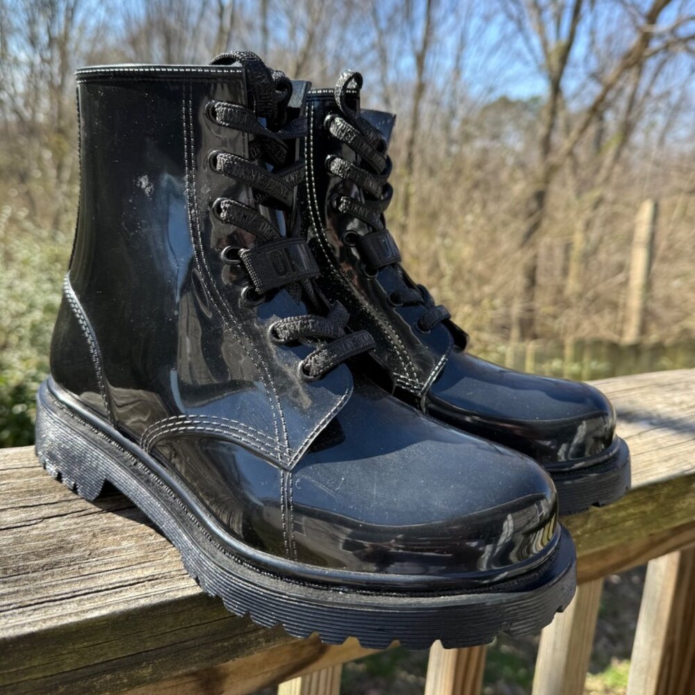 DKNY Women's Rain Boots, Black, 9M